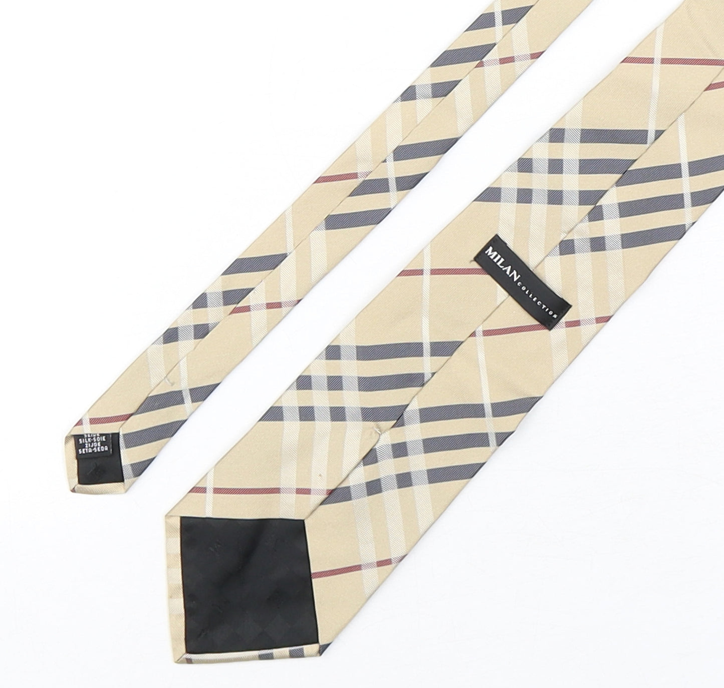 Milan Mens Multicoloured Plaids & Checks Silk Pointed Tie One Size