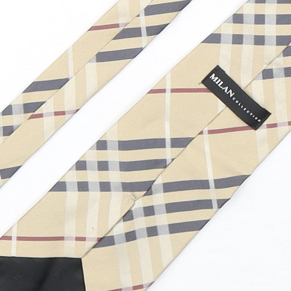 Milan Mens Multicoloured Plaids & Checks Silk Pointed Tie One Size