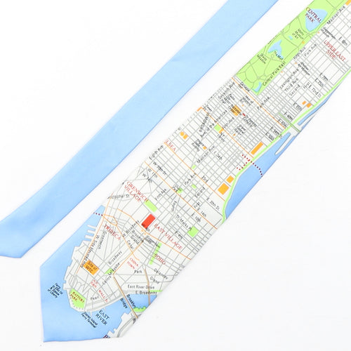 Tin Can Man Mens Multicoloured Geometric Polyester Pointed Tie One Size - New York