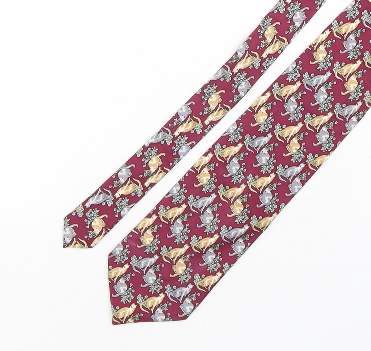 Enrico Floriani Mens Multicoloured Geometric Silk Pointed Tie One Size