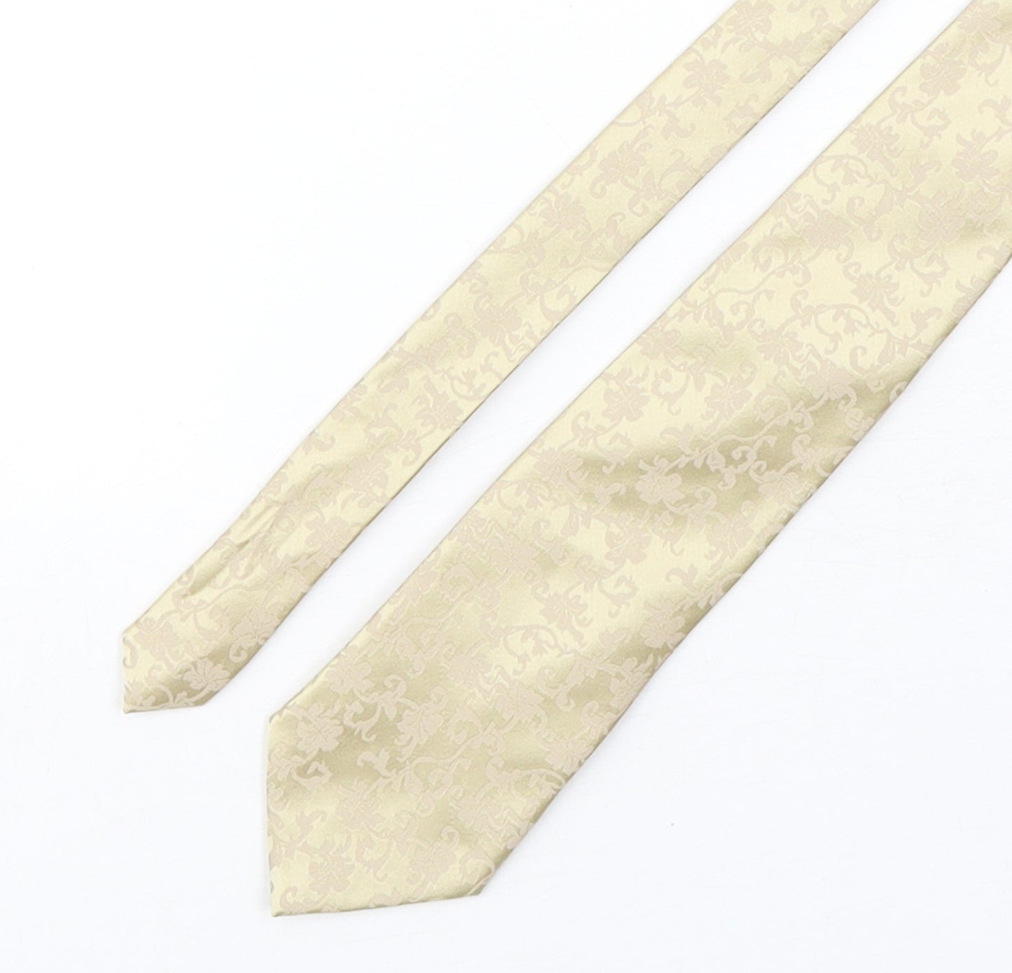 Jeff Banks  Mens Gold Paisley Polyester Pointed Tie One Size