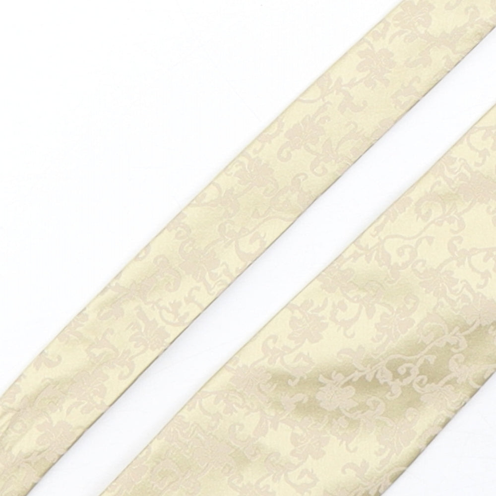 Jeff Banks  Mens Gold Paisley Polyester Pointed Tie One Size