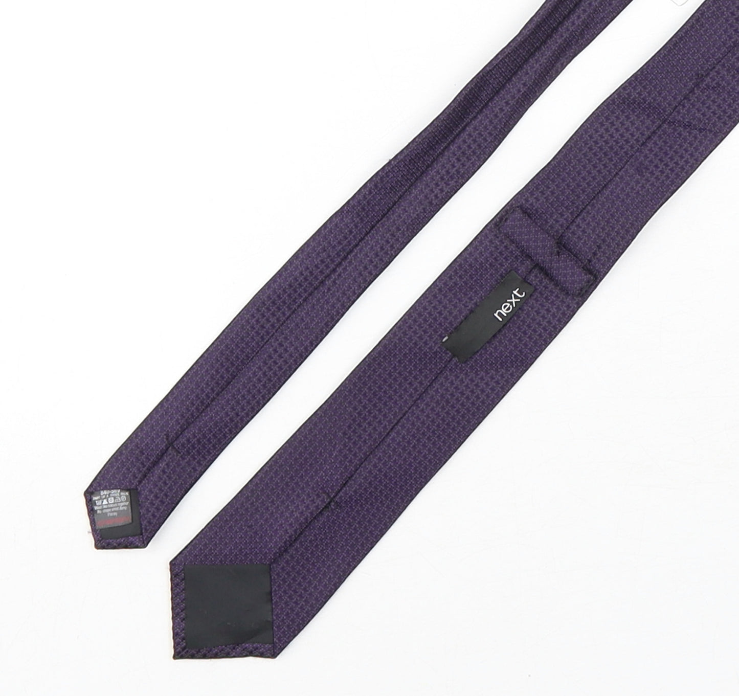 NEXT Mens Purple Houndstooth Polyester Pointed Tie One Size