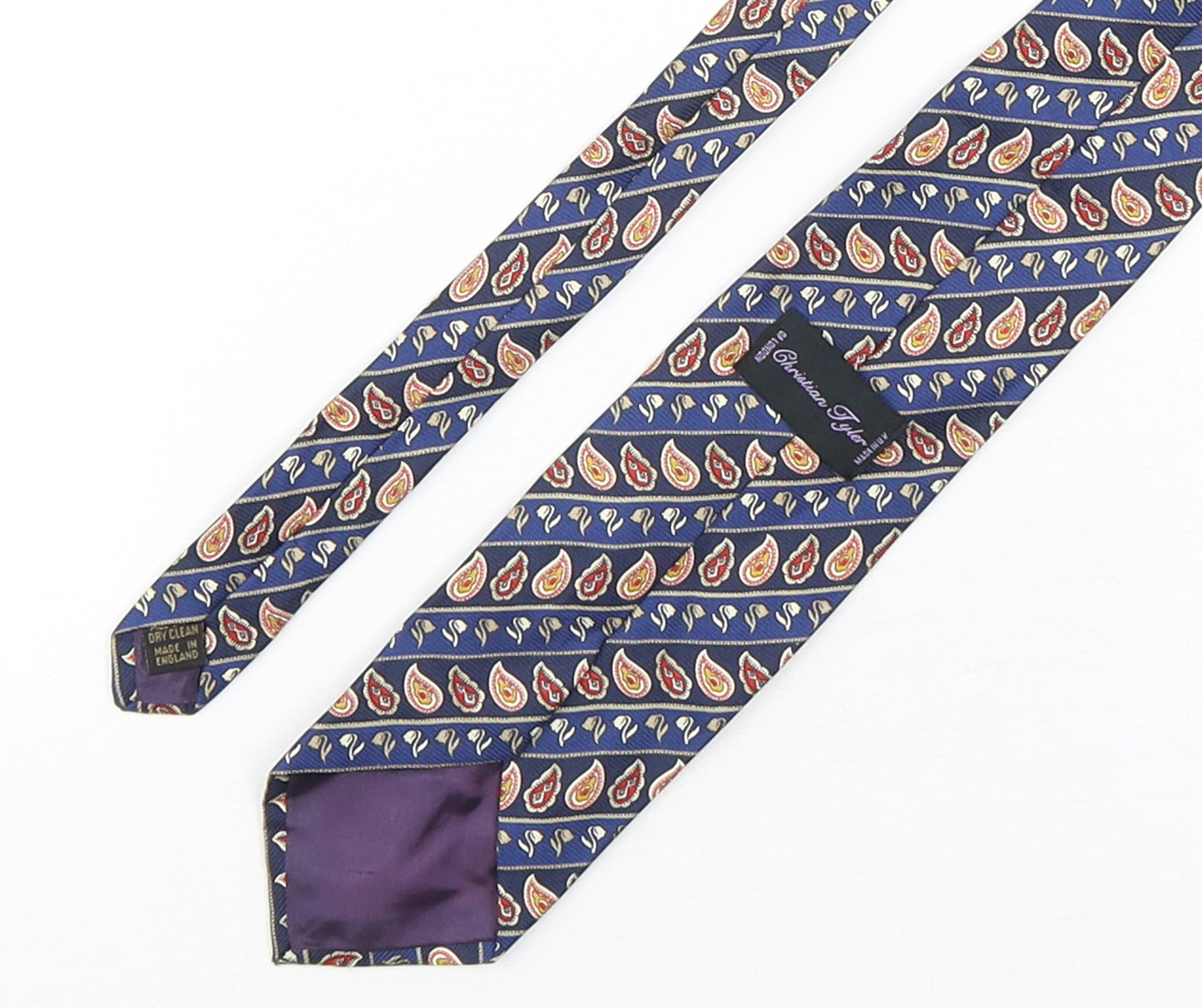 Christian Tyler Mens Multicoloured Paisley Silk Pointed Tie One Size