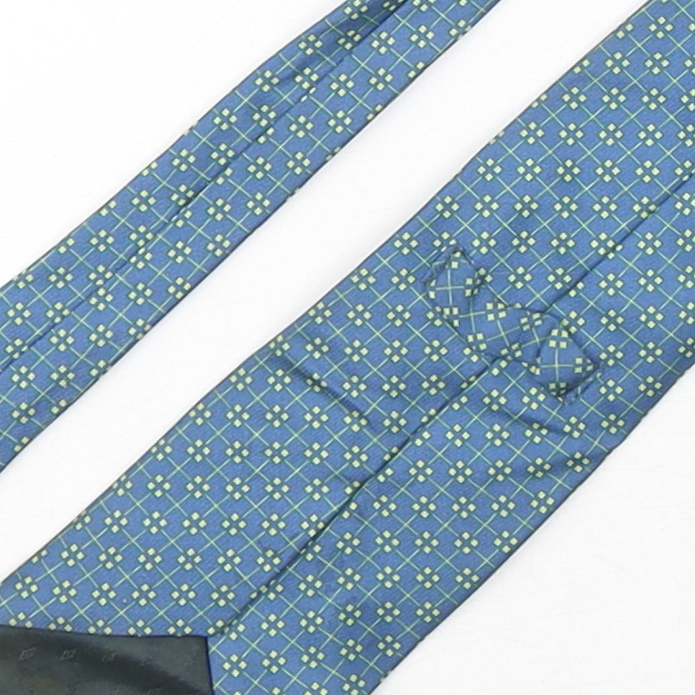 BHS Mens Green Geometric Silk Pointed Tie One Size