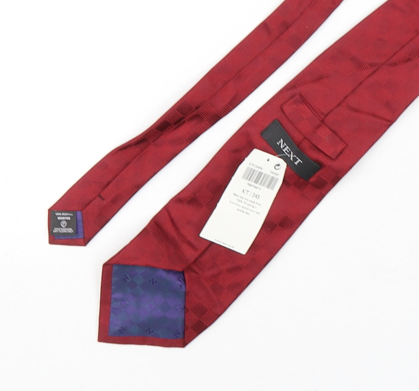 NEXT Mens Red Geometric Silk Pointed Tie One Size