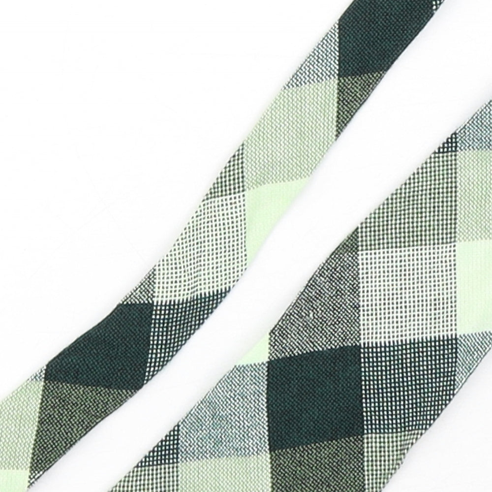 Keynote Mens Green Plaids & Checks  Pointed Tie One Size