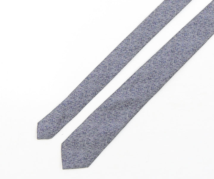 River Island Mens Blue Geometric Polyester Pointed Tie One Size
