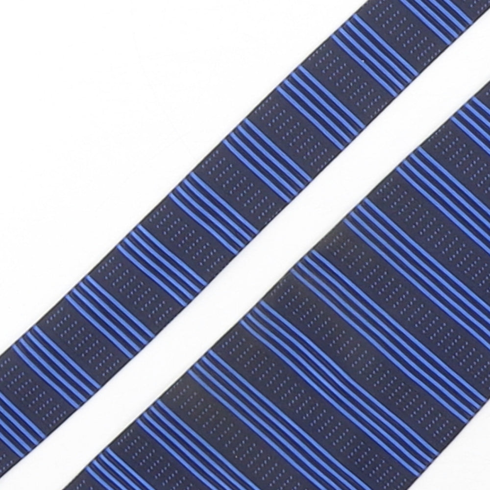 Debenhams  Mens Blue Striped Polyester Pointed Tie One Size