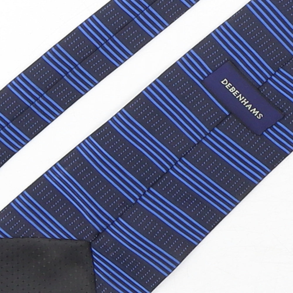 Debenhams  Mens Blue Striped Polyester Pointed Tie One Size
