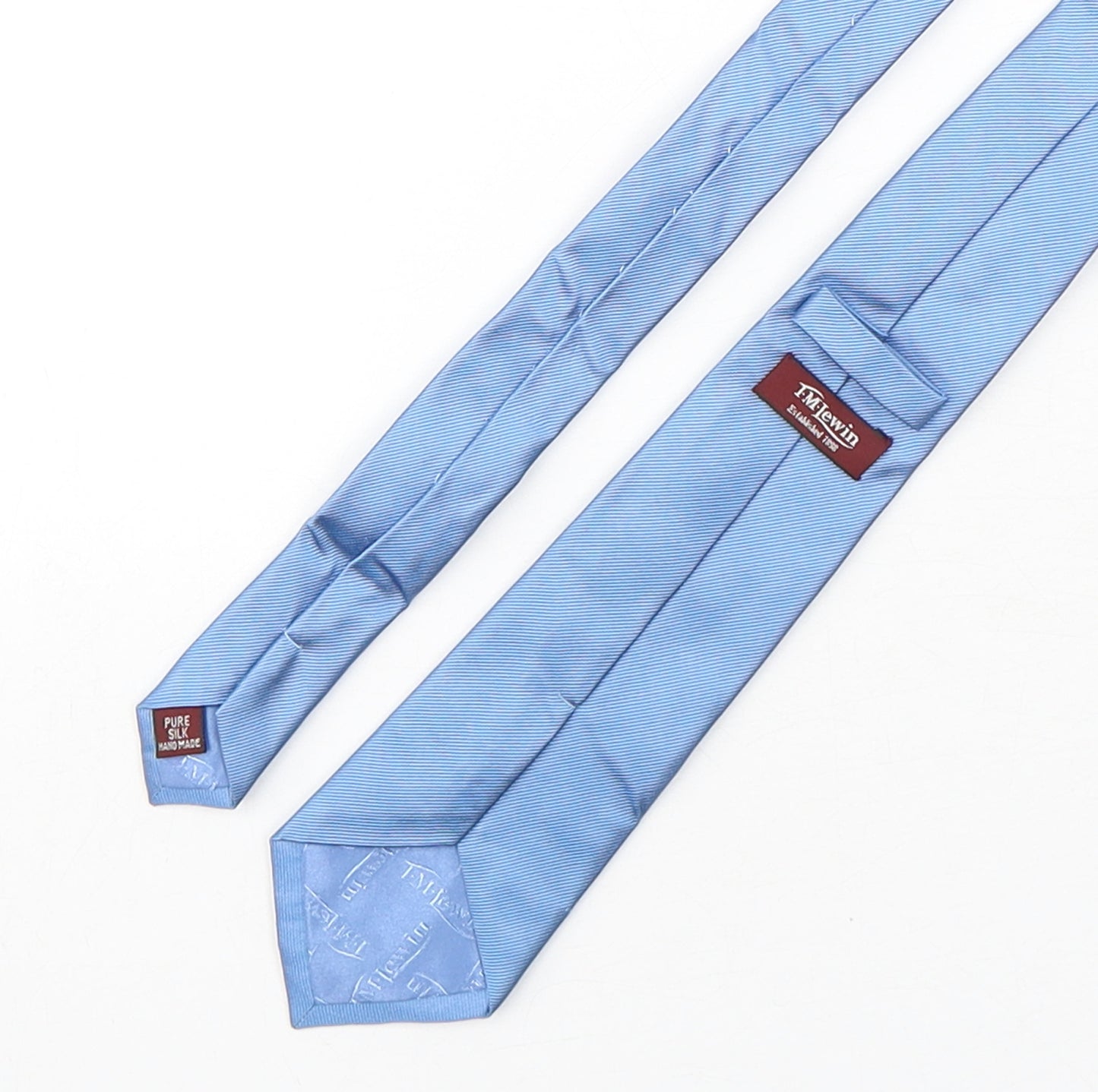 T.M.Lewin  Mens Blue  Silk Pointed Tie One Size