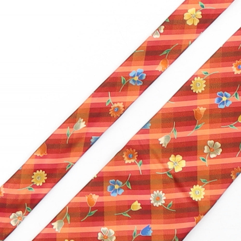 Marks and Spencer Mens Multicoloured Plaids & Checks Silk Pointed Tie One Size