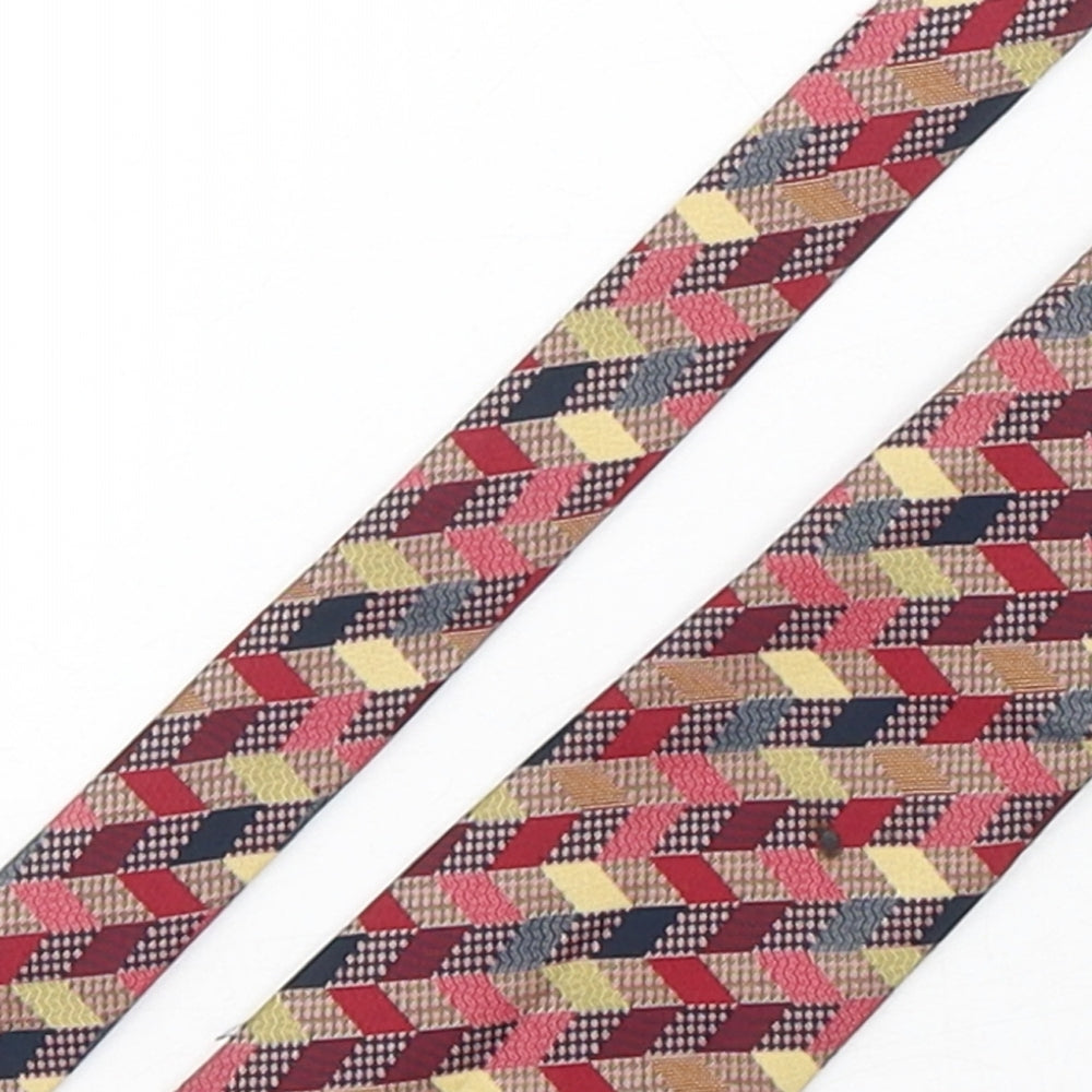 Greenwoods Mens Multicoloured Geometric Polyester Pointed Tie One Size