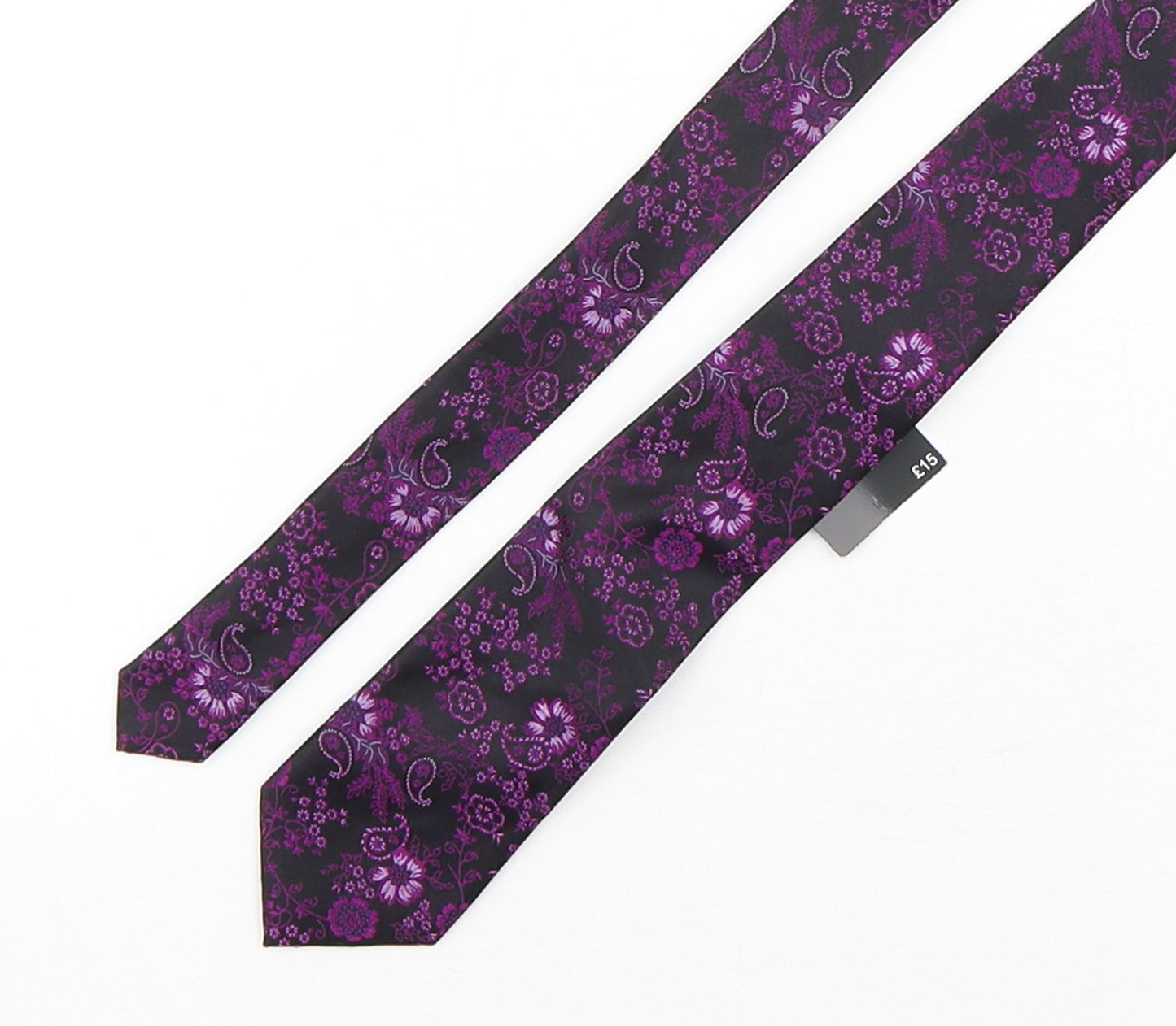 NEXT Mens Purple Paisley Silk Pointed Tie One Size