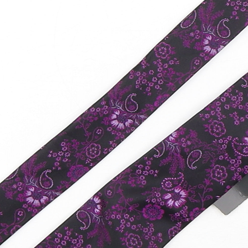 NEXT Mens Purple Paisley Silk Pointed Tie One Size