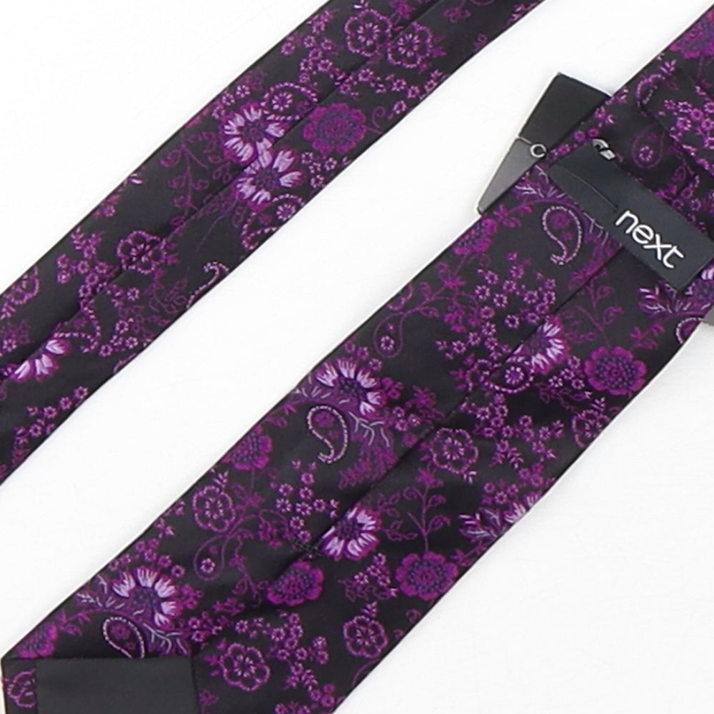 NEXT Mens Purple Paisley Silk Pointed Tie One Size