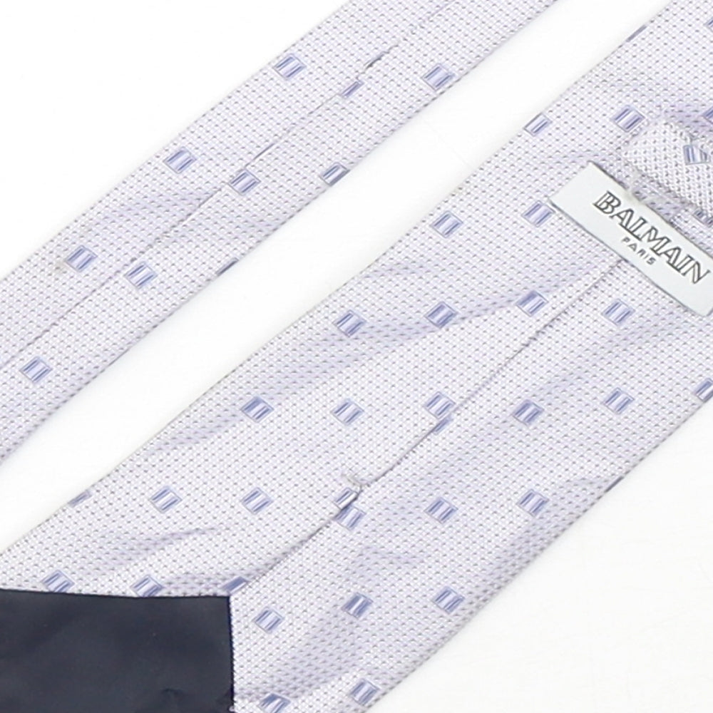 Balmain  Mens Multicoloured Geometric Silk Pointed Tie One Size