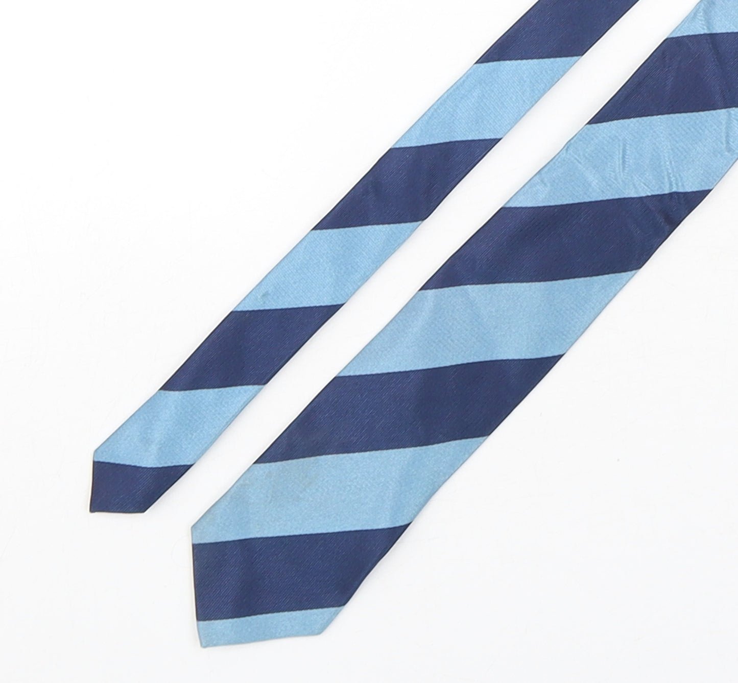 John Lewis  Mens Blue Striped Silk Pointed Tie One Size