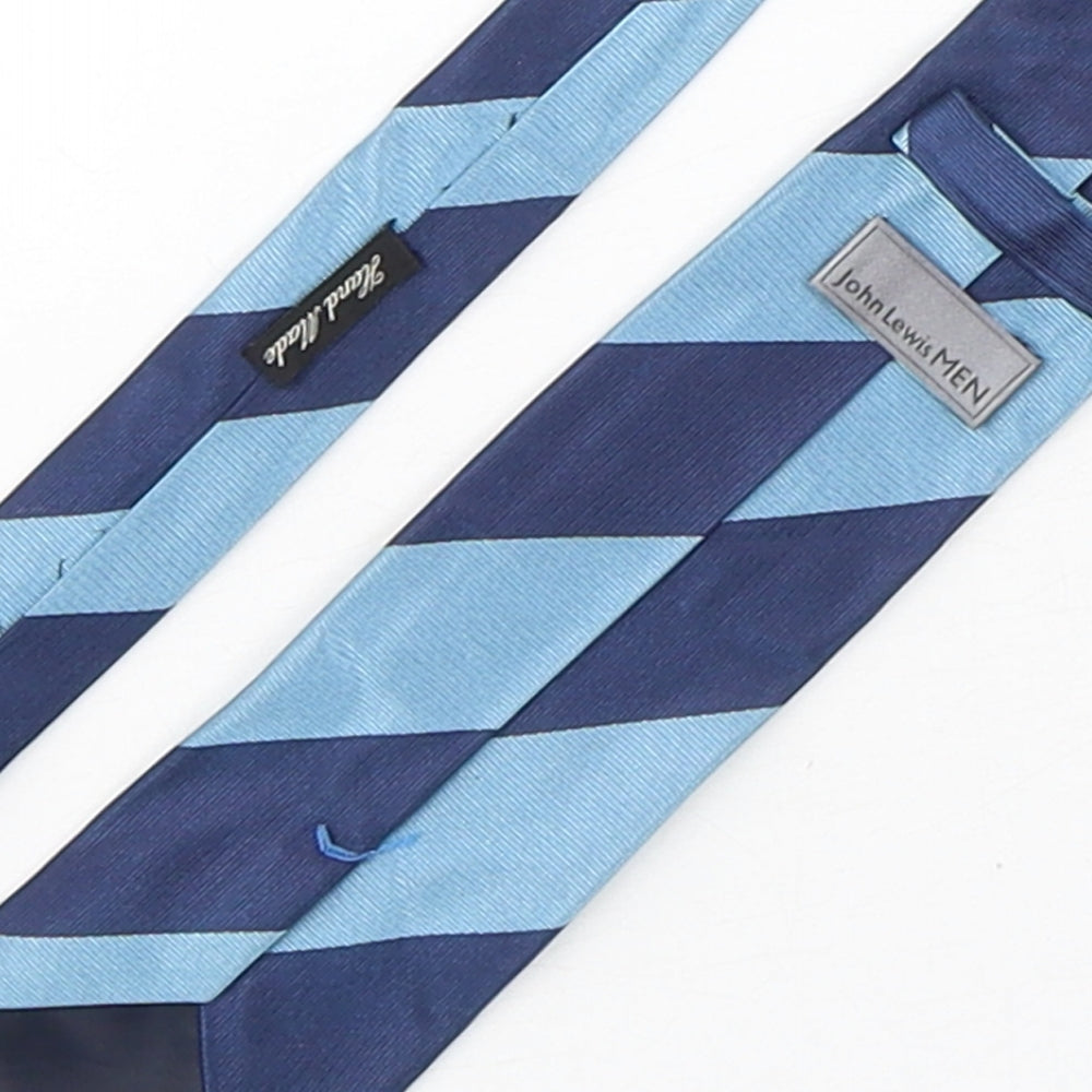 John Lewis  Mens Blue Striped Silk Pointed Tie One Size