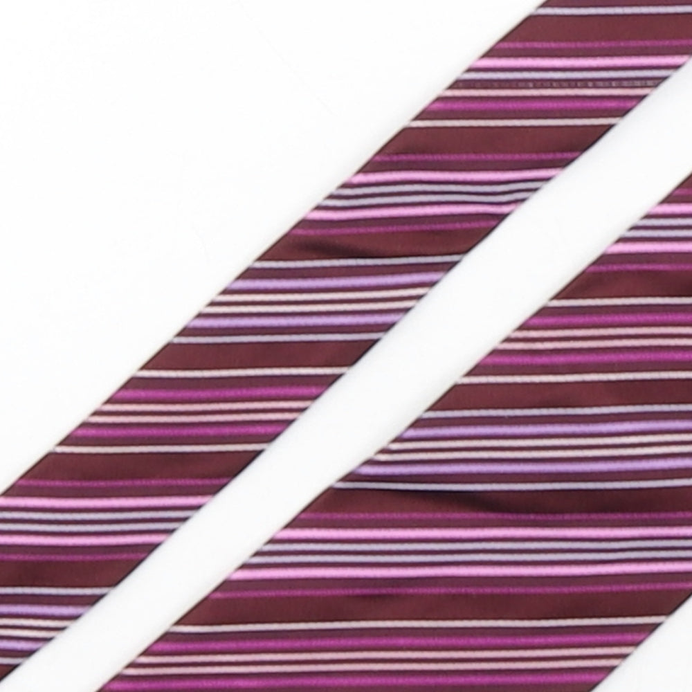 Dehavilland Mens Multicoloured Striped Silk Pointed Tie One Size