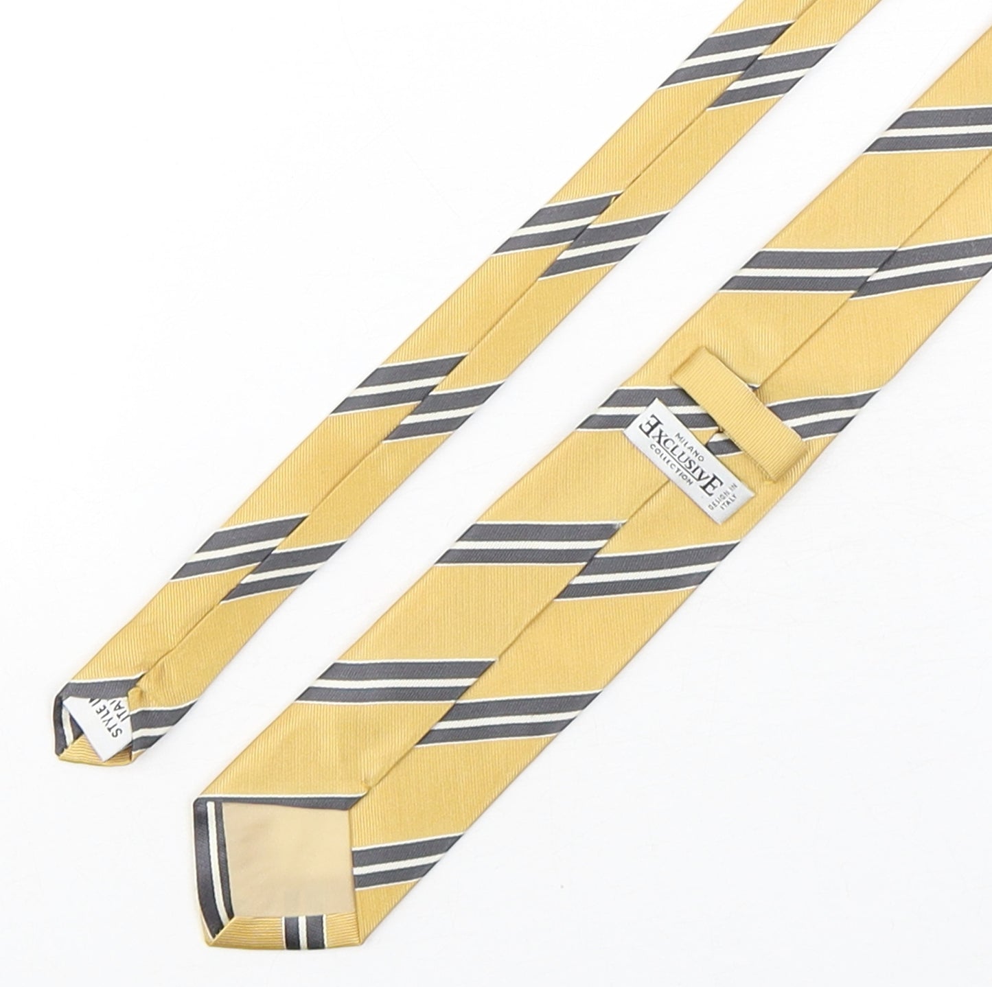 Milano Mens Multicoloured Striped Silk Pointed Tie One Size