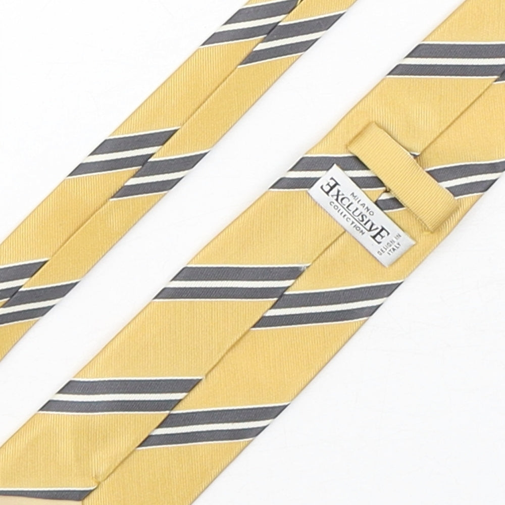 Milano Mens Multicoloured Striped Silk Pointed Tie One Size