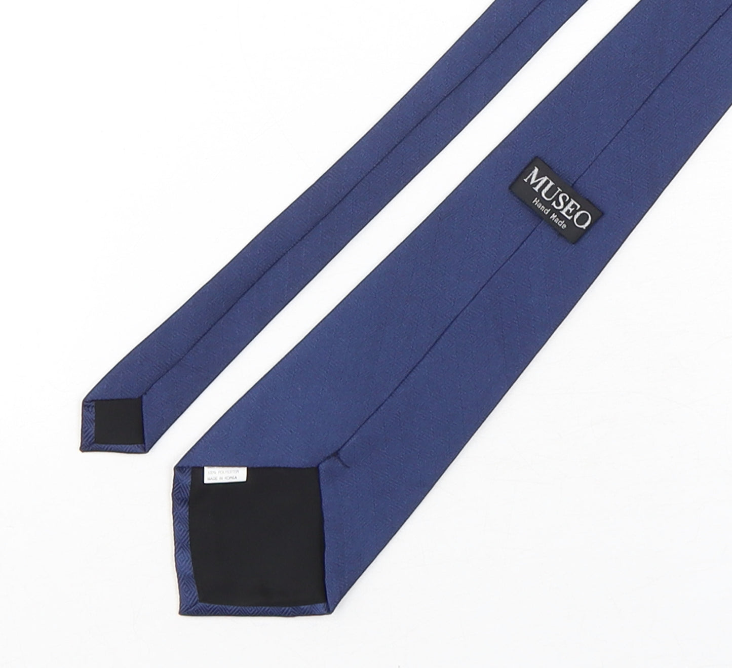 Museo Mens Blue Geometric Polyester Pointed Tie One Size - New Orleans