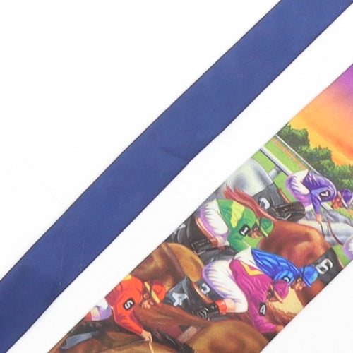 Ralph Marlin  Mens Multicoloured Geometric Polyester Pointed Tie One Size - Horse Racing