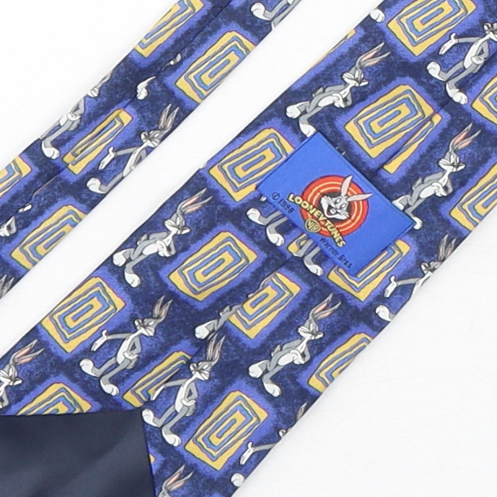 Looney Tunes Mens Multicoloured Geometric Polyester Pointed Tie One Size - Bugs Bunny