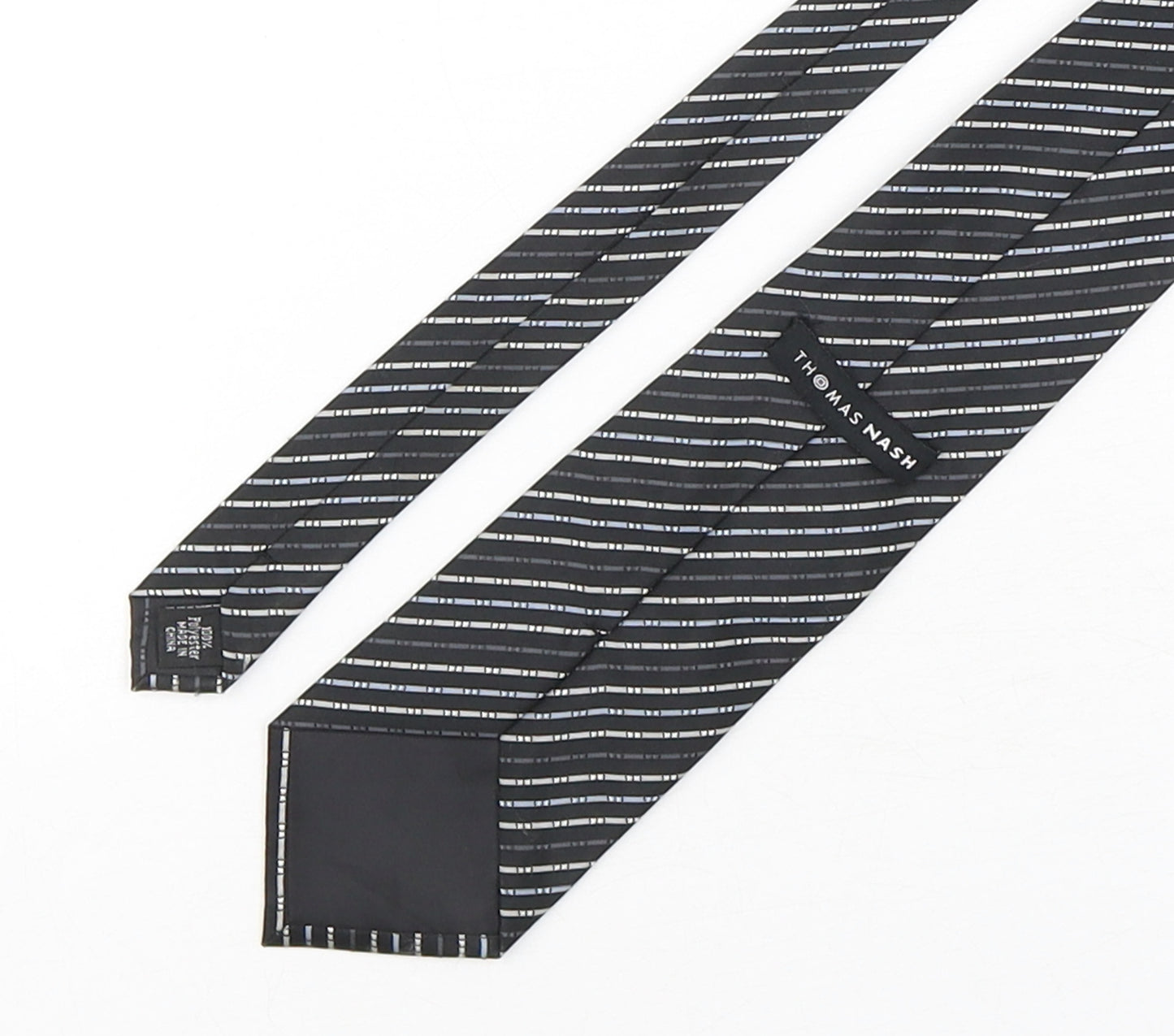 Thomas Nash  Mens Multicoloured Striped Polyester Pointed Tie One Size