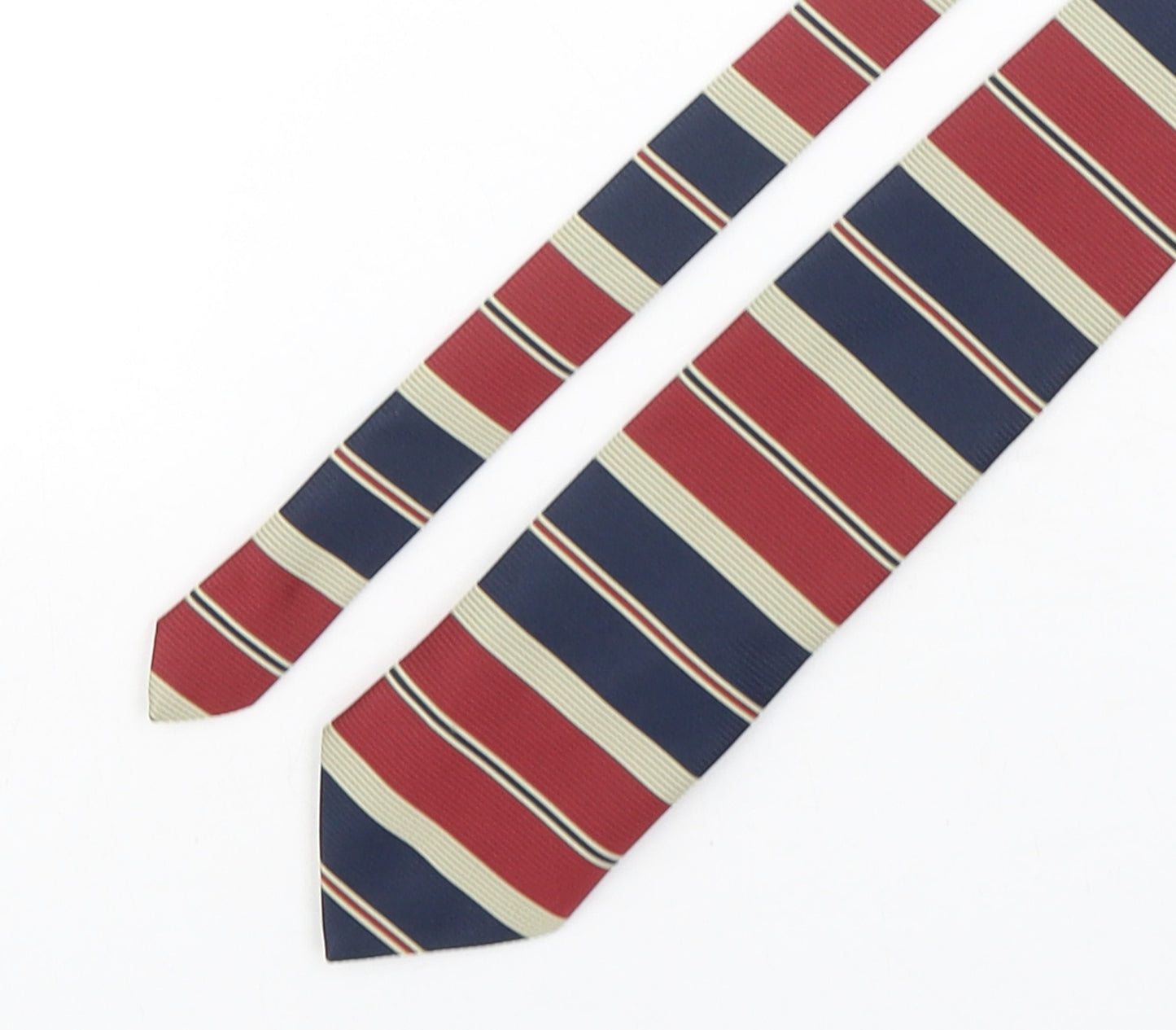 Marks and Spencer Mens Multicoloured Striped Polyester Pointed Tie One Size