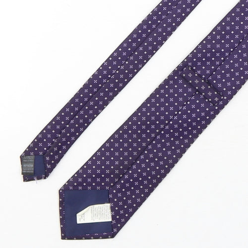 Marks and Spencer Mens Purple Geometric Polyester Pointed Tie One Size
