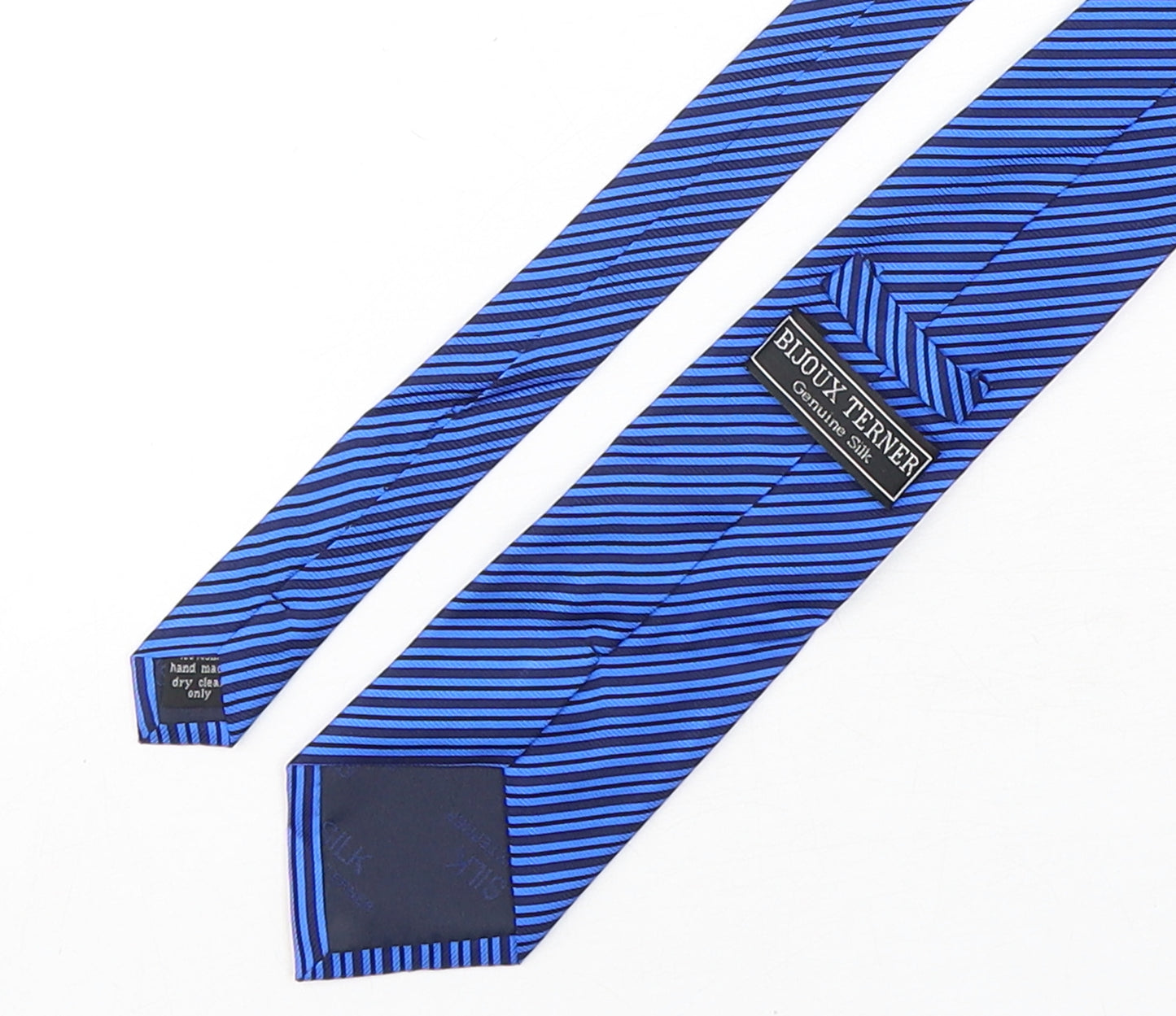 Bijoux Terner Mens Blue Striped Silk Pointed Tie One Size