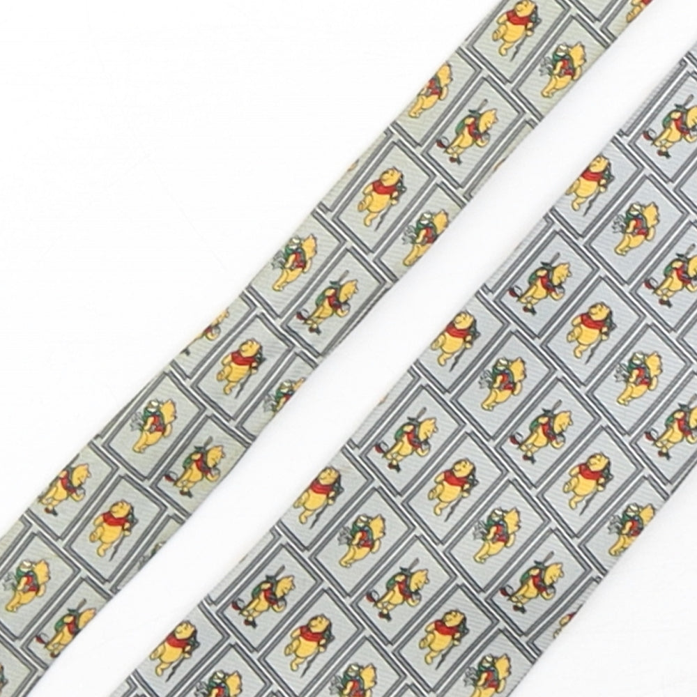 CandA Mens Multicoloured Geometric Polyester Pointed Tie One Size - winnie the pooh