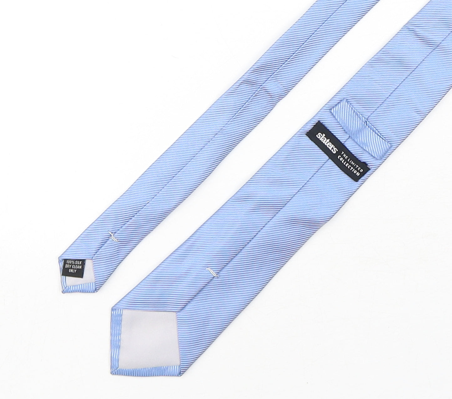 Slaters  Mens Blue  Silk Pointed Tie One Size