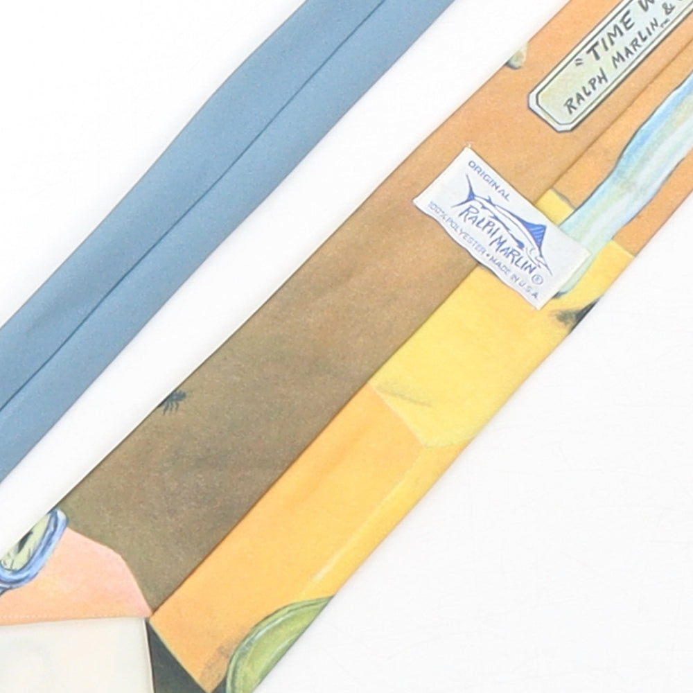 Ralph Marlin  Mens Multicoloured Geometric Polyester Pointed Tie One Size - The Persistence of Memory