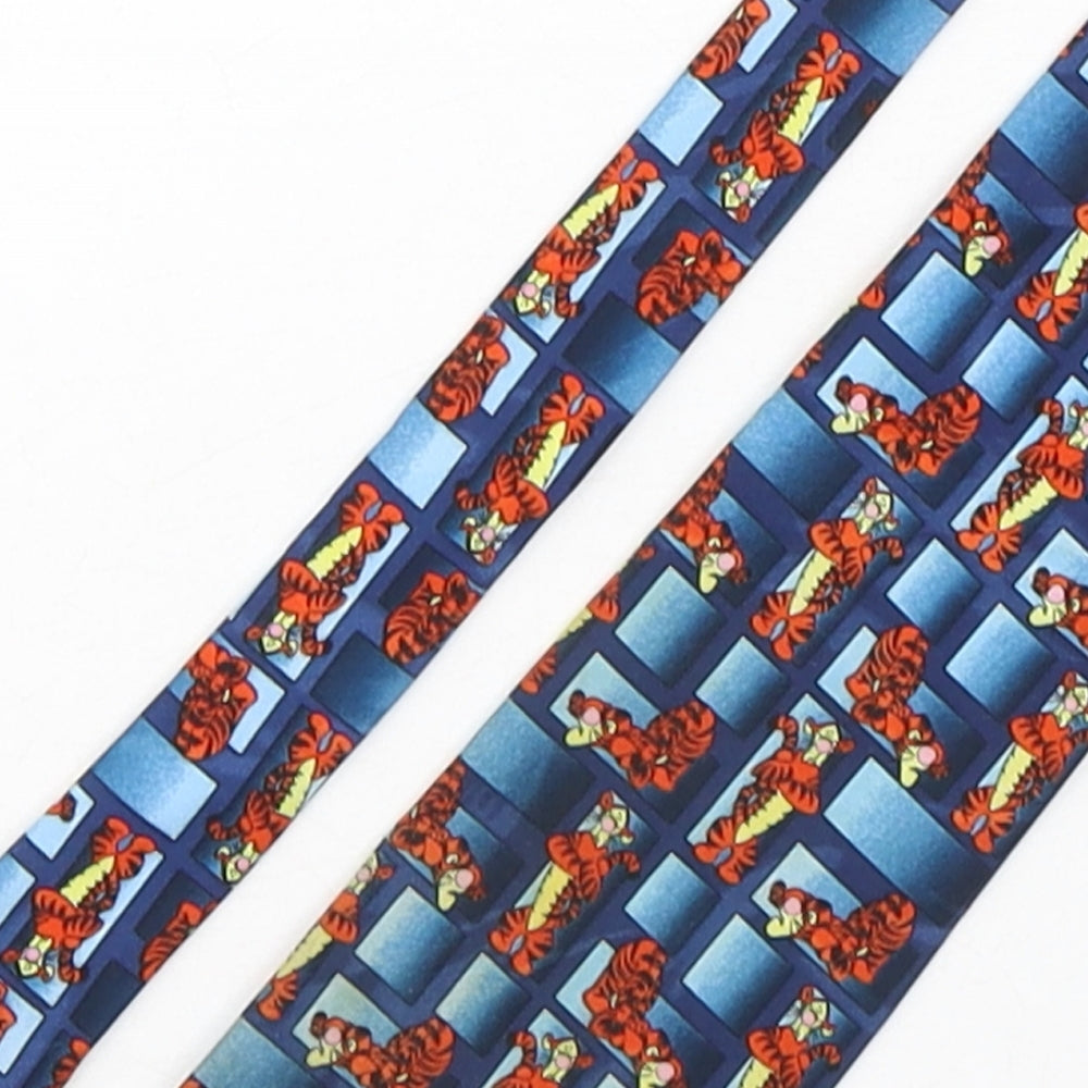 Winnie the Pooh Mens Blue Geometric Polyester Pointed Tie One Size - Tigger