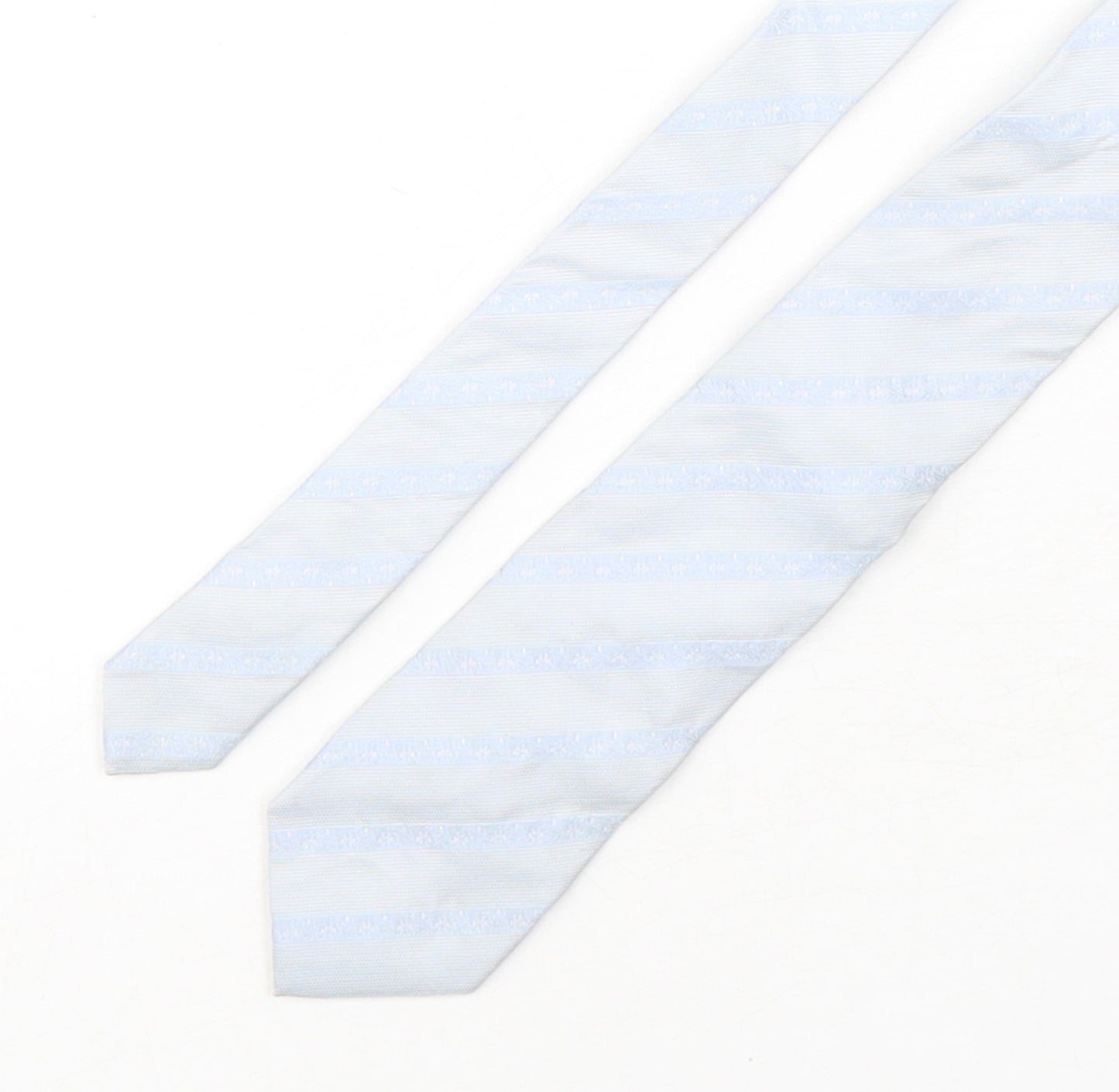 Florence Style  Mens Blue Striped Silk Pointed Tie One Size