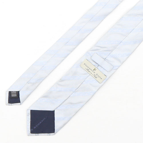 Florence Style  Mens Blue Striped Silk Pointed Tie One Size
