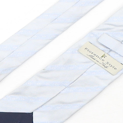 Florence Style  Mens Blue Striped Silk Pointed Tie One Size