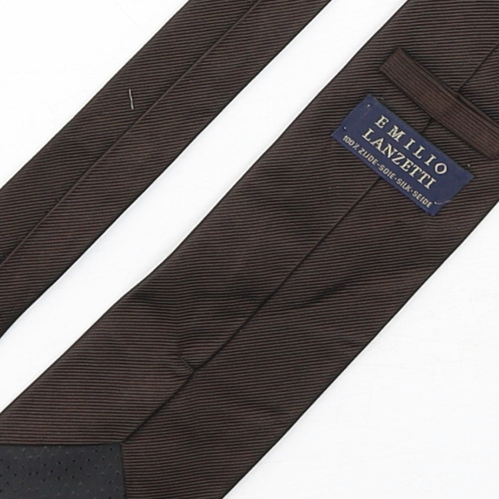 Emilio lamzetti Mens Brown  Silk Pointed Tie One Size