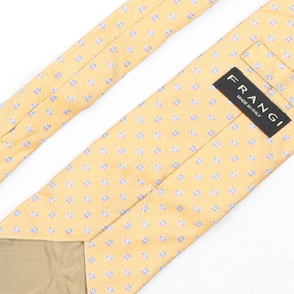 Frangi  Mens Multicoloured Geometric Silk Pointed Tie One Size