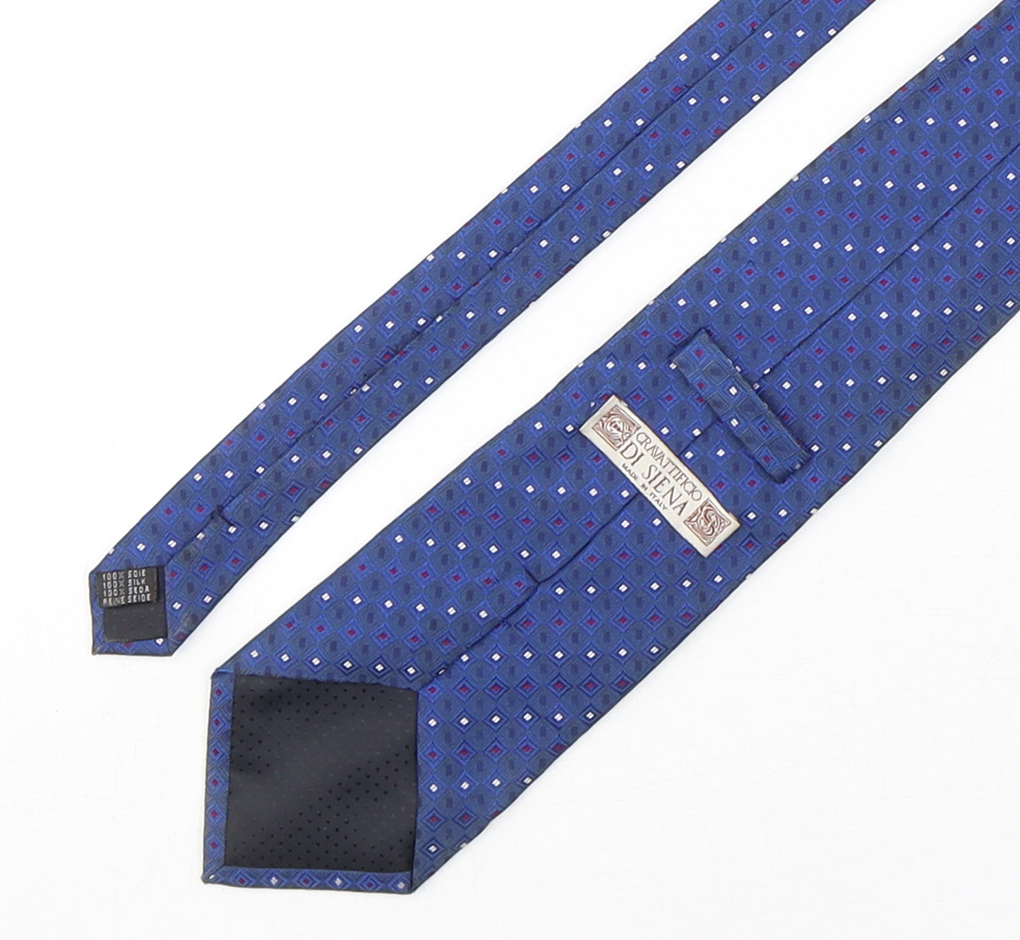 Cravattifico di Siena  Mens Multicoloured Geometric Silk Pointed Tie One Size