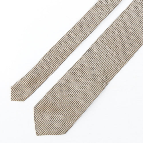 Collezione Mens Brown Geometric Silk Pointed Tie One Size