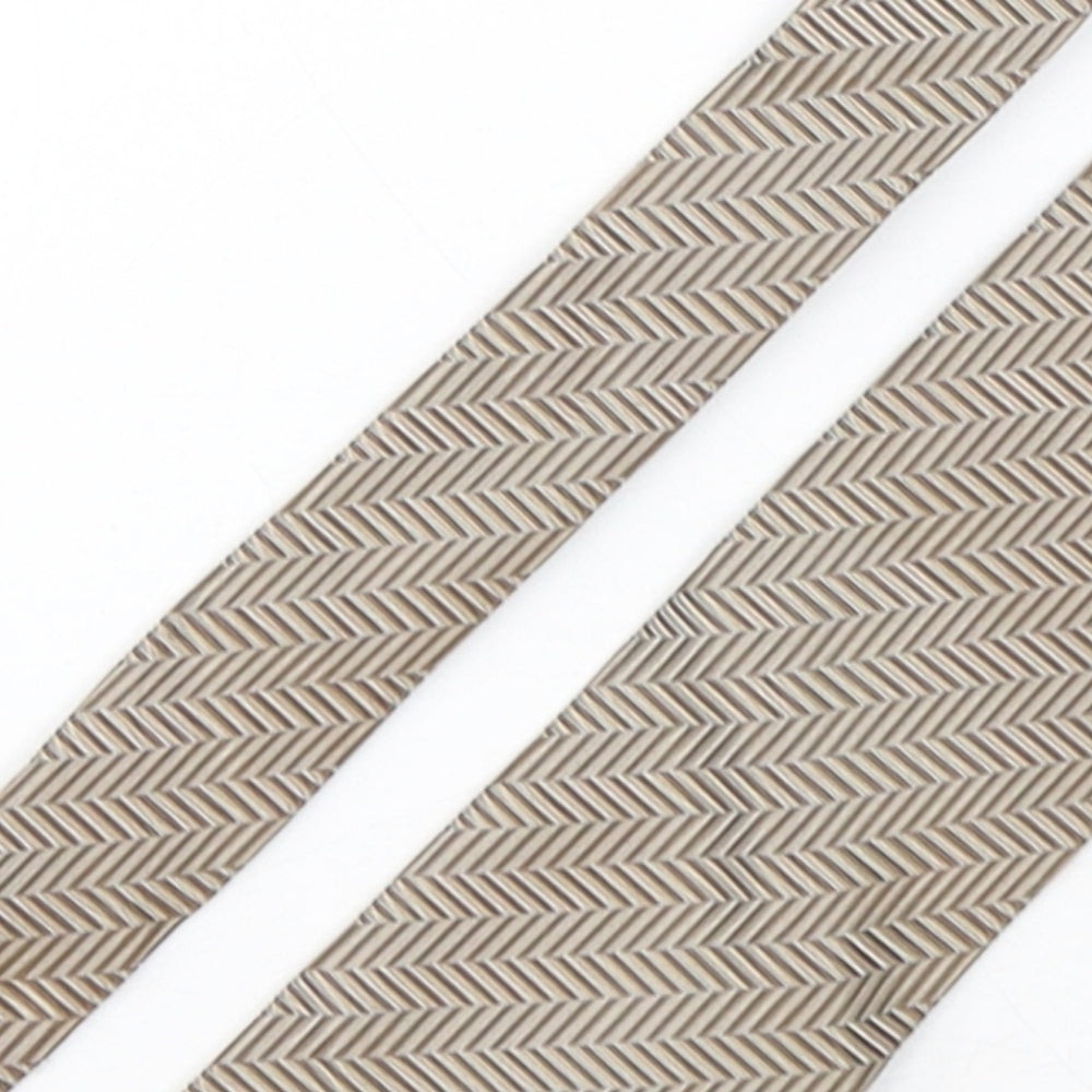 Collezione Mens Brown Geometric Silk Pointed Tie One Size