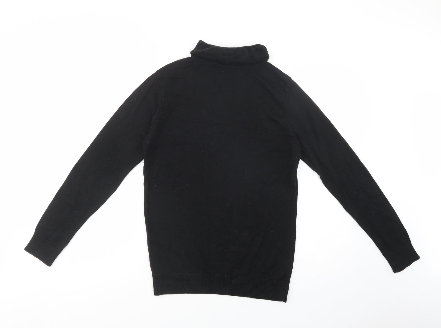 River Island Mens Black Roll Neck  Acrylic Pullover Jumper Size S