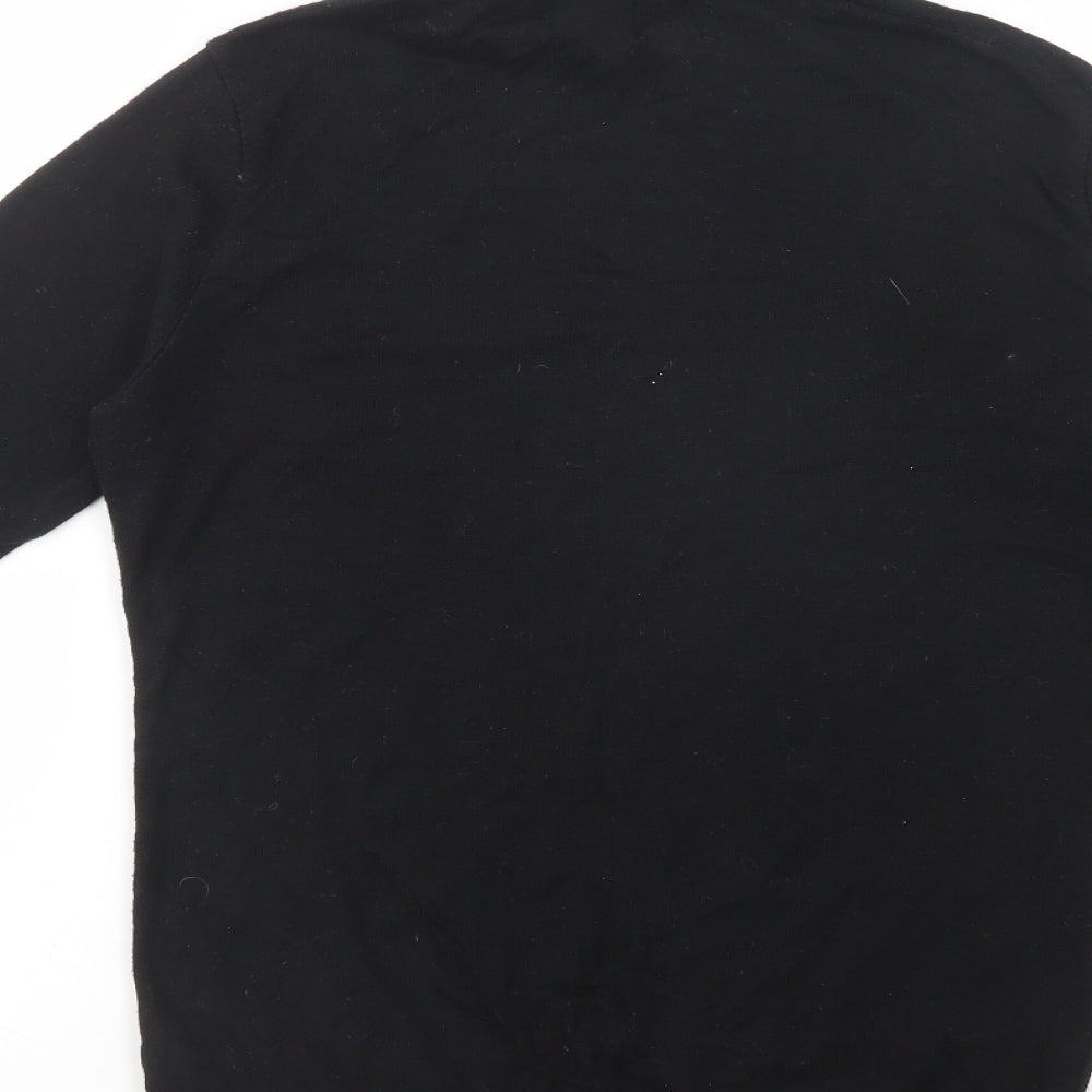River Island Mens Black Roll Neck  Acrylic Pullover Jumper Size S