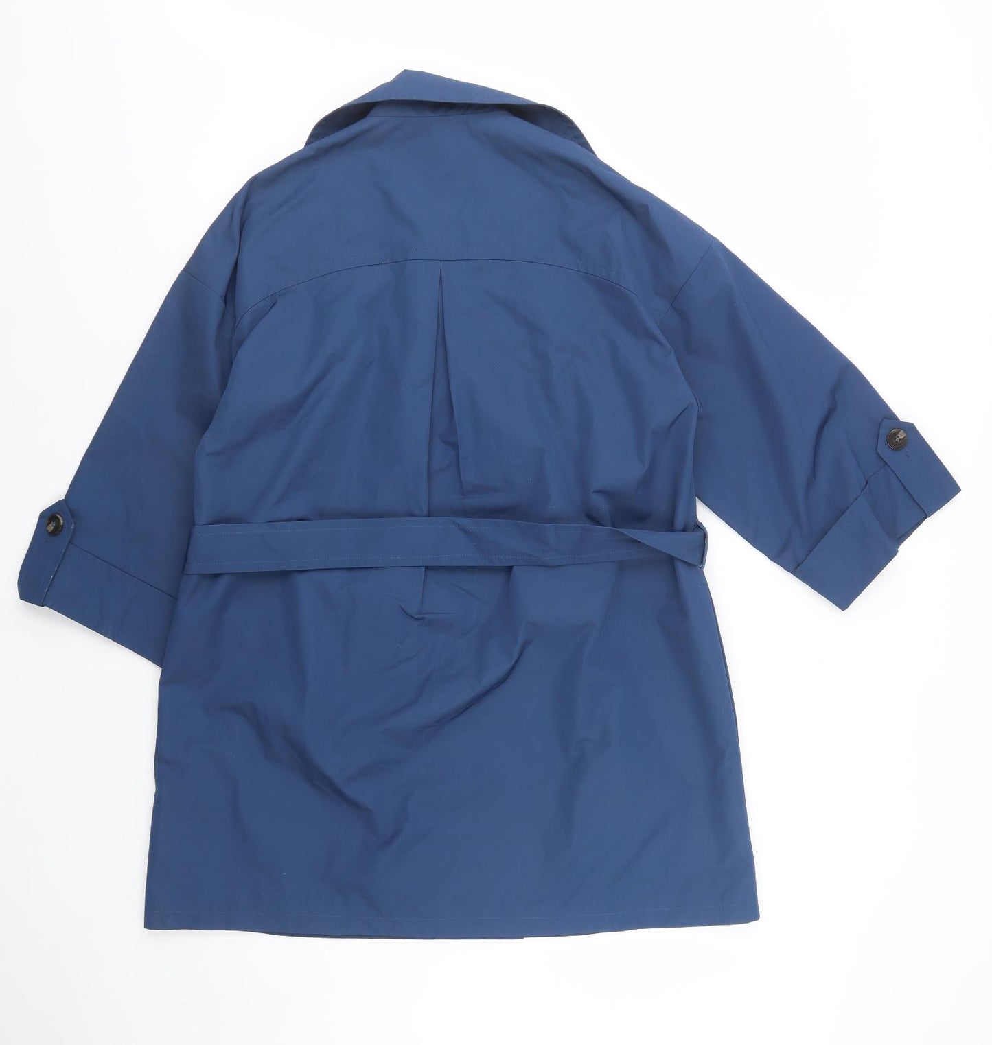 Square Womens Blue   Pea Coat Coat Size L  Button