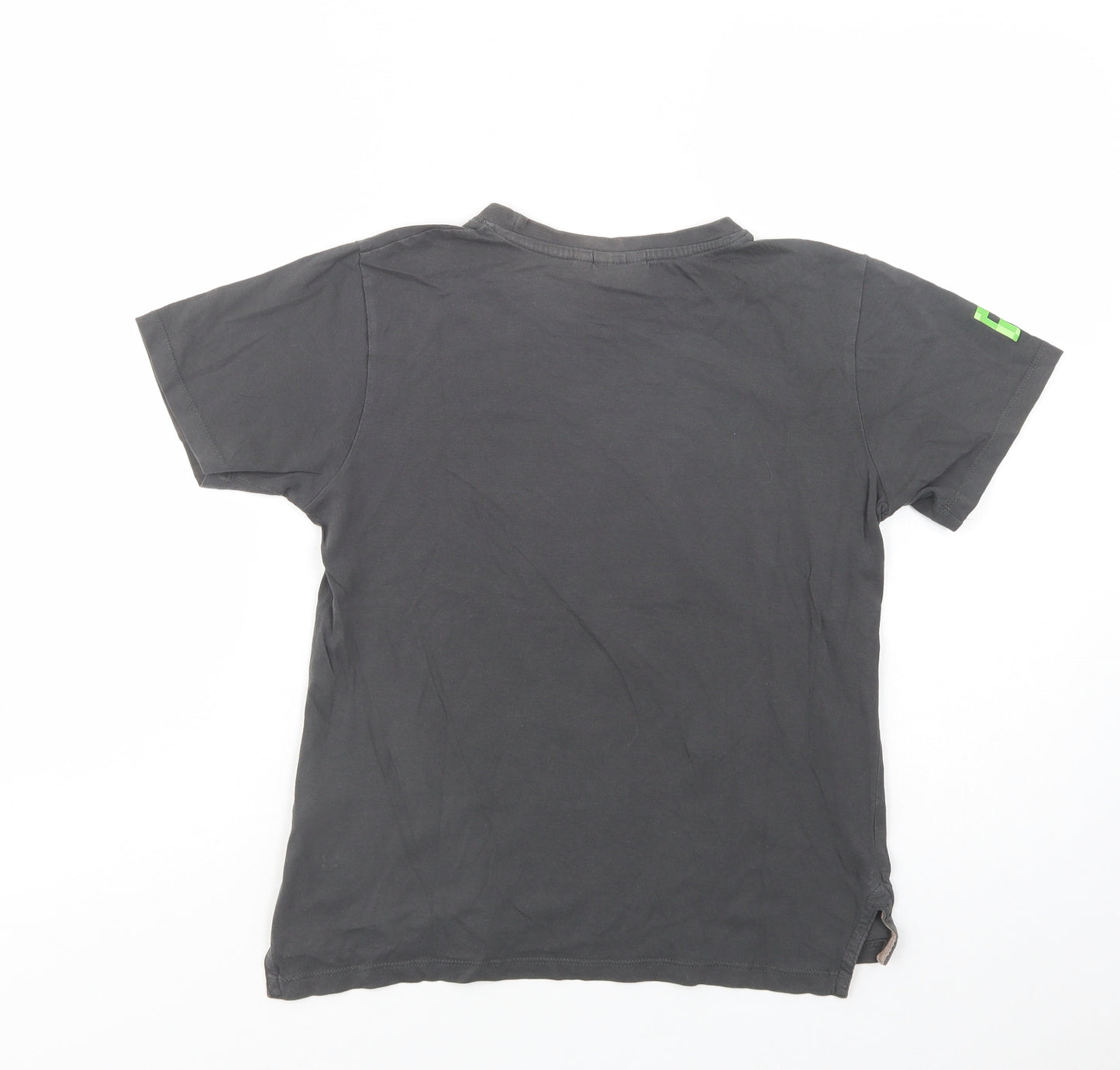 Cool Club Boys Grey  Cotton Pullover T-Shirt Size 10-11 Years Crew Neck Pullover - Minecraft