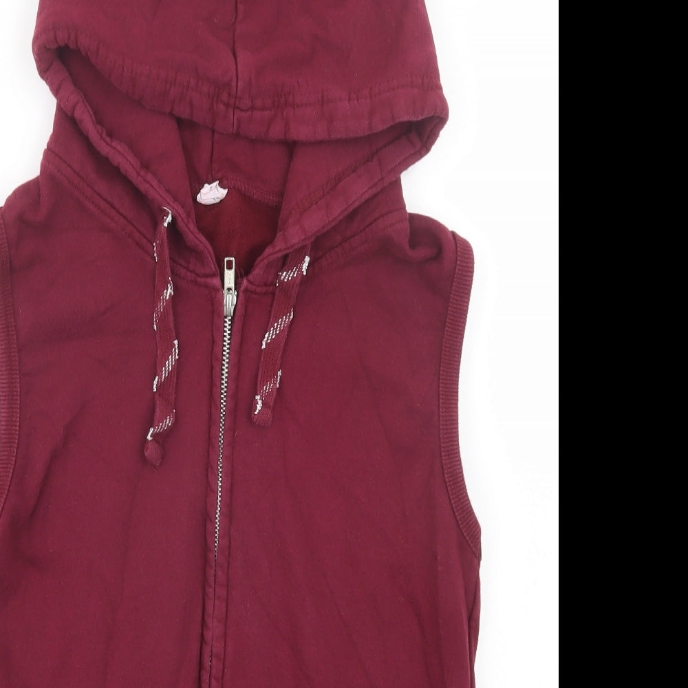 Awdis Womens Purple  Cotton Full Zip Hoodie Size S  Zip